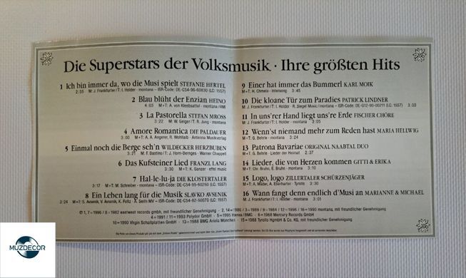 Superstars Der Volksmusik - Ihre Gr&ouml;ssten Hits (1995) Audio CD (Фірмовий)