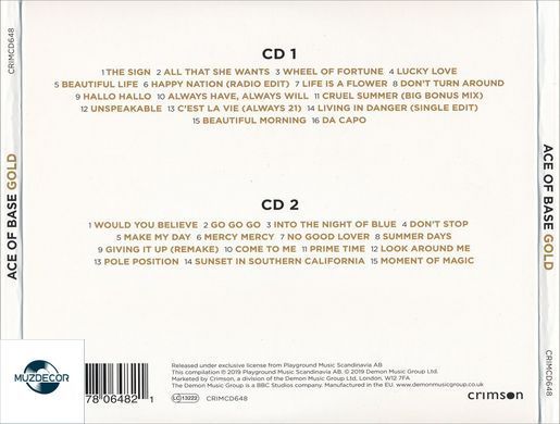 Ace Of Base &ndash; Gold (2019) 2 Audio CD-R
