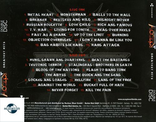 Accept - Greatest Hits (2015) 2 Audio CD-R