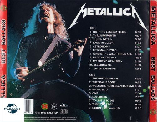 Metallica &ndash; Best Ballads (1999) 2 Audio CD-R