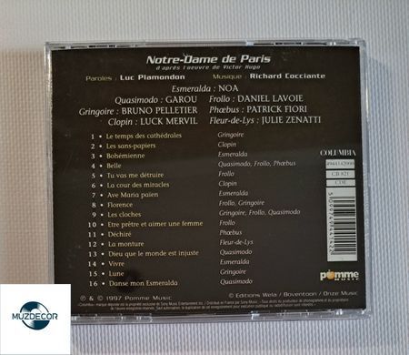 Notre-Dame De Paris (1997) Luc Plamondon, Richard Cocciante  Audio CD (імпорт, буклет)
