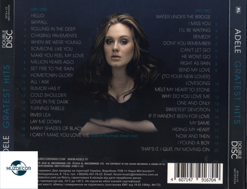 ADELE - Greatest Hits (2016) 2 Audio CD-R