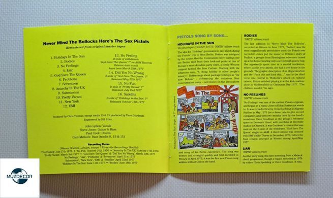 Sex Pistols &ndash; Never Mind The Bollocks (1977) Audio CD (імпорт, буклет)