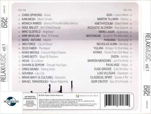 Relax Music vol.1 (2009) 2 Audio CD-R