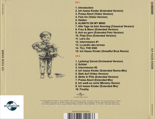 Till LINDERMANN Ich Hasse Kinder Album 2021 2 AUDIO CD-R