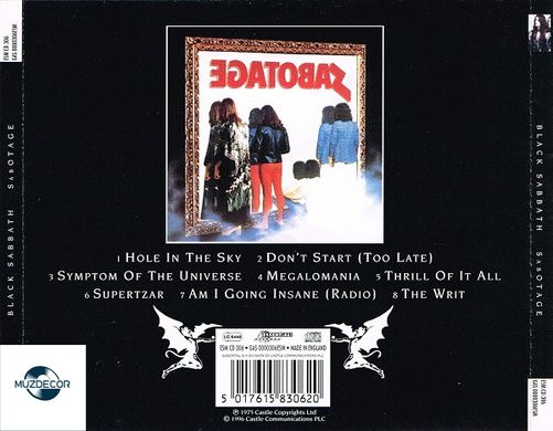 Black Sabbath – Sabotage (1975) Audio CD