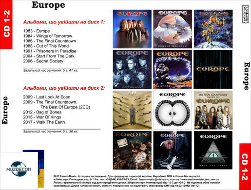 Europe MP3 2 CD