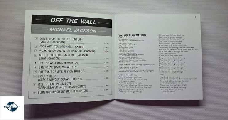 Michael Jackson – Off The Wall (1979) Audio CD (імпорт, буклет)