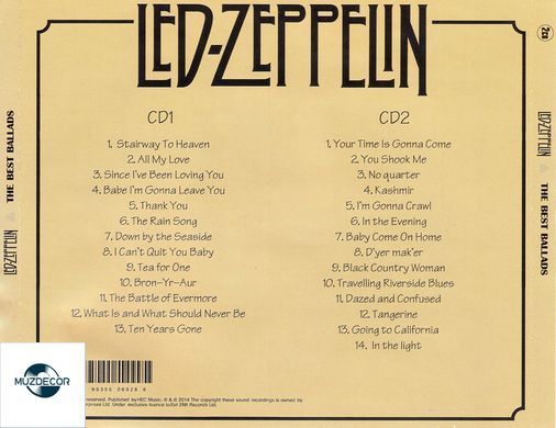 Led Zeppelin &ndash; The Best Ballads (2014) 2 Audio CD-R