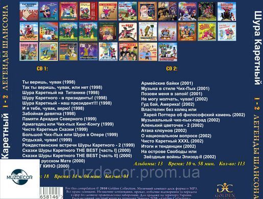 ШУРА КАРЕТНЫЙ МР3 4 CD