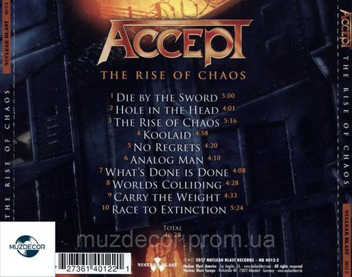 ACCEPT THE RISES OF CHAOS 2017 AUDIO CD (CD-R)