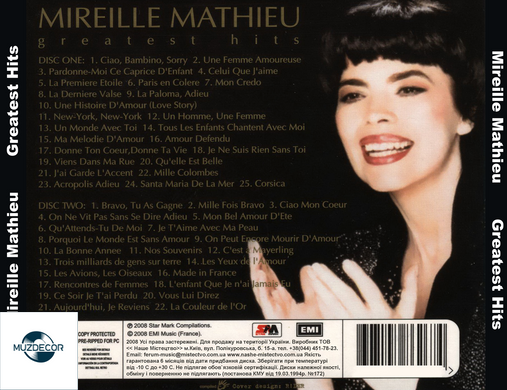 Mireille Mathieu - Greatest Hits (2008) 2 Audio CD-R