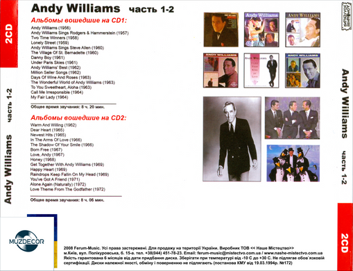 ANDY WILLIAMS MP3 2CD