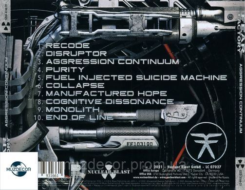 Fear Factory - Aggression Continuum (2021) Audio CD-R