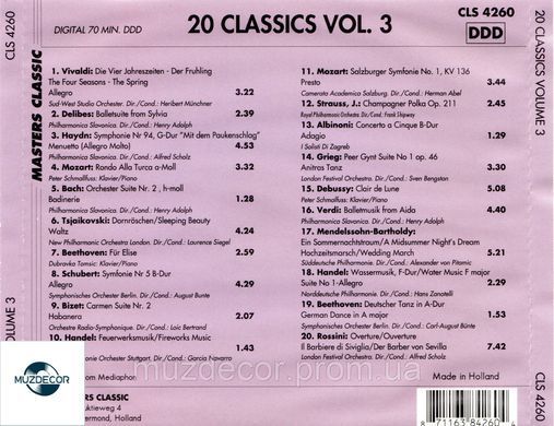 20 Classics Vol 3. AUDIO CD (CD-R)
