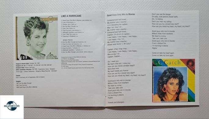 C.C. Catch &ndash; Like A Hurricane (1987) Audio CD (импорт, буклет)