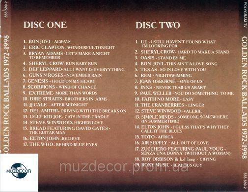 GOLDEN ROCK BALLADS 2 AUDIO CD