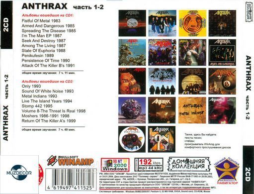 ANTHRAX MP3 3 CD