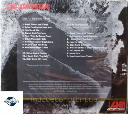 Led Zeppelin - Atlantic (1969) 2 Audio CD (digipak)