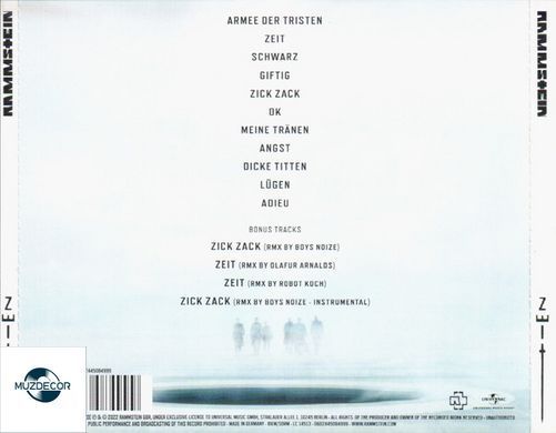 Rammstein - 2022 - Zeit Audio CD (CD-R)