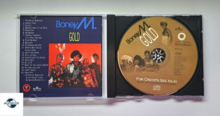 Boney M &ndash; Gold &ndash; 20 Super Hits (1992) Audio CD, (імпорт, буклет)